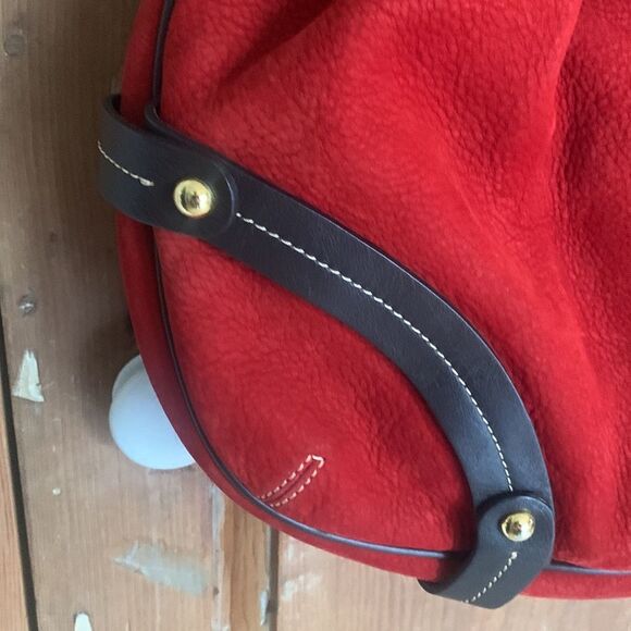 Dooney & Bourke red suede leather satchel bag - Picture 5 of 12